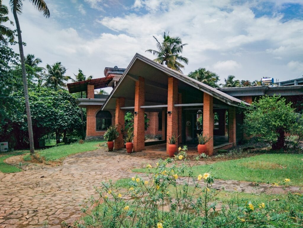 Contemporary home with tropical landscaping